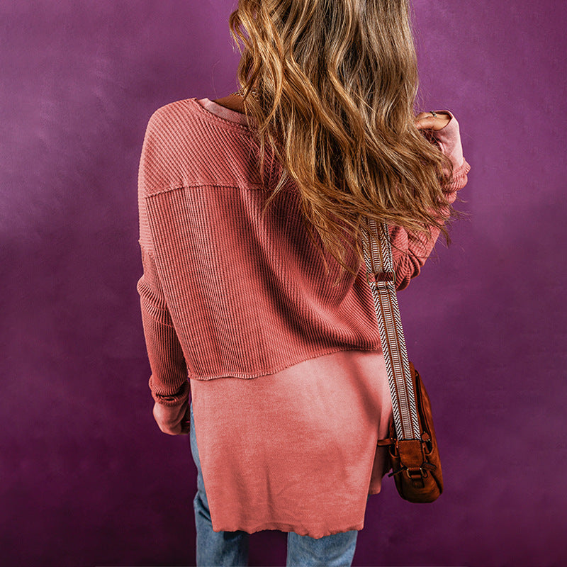 Women's Spring Simple European And American Style Versatile Pullover Top