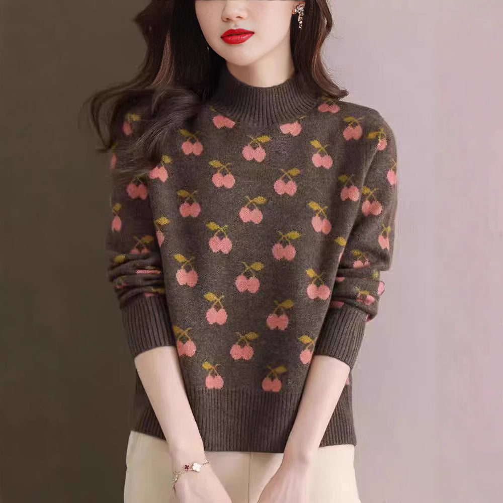 Women's Cashmere Sweater Autumn and Winter New Half Turtleneck Bottoming Shirt