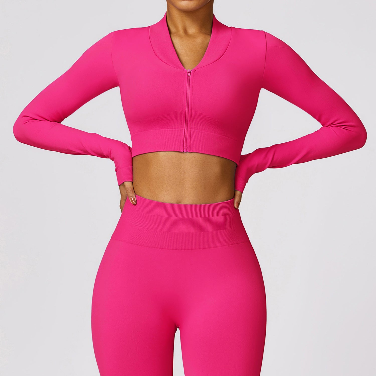 Seamless Long-Sleeve Winter Yoga Jacket & Workout Top