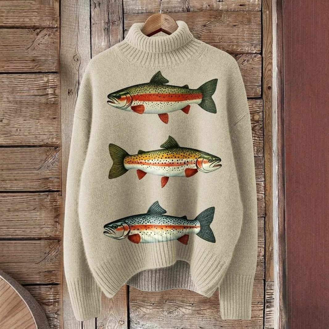 Women's Christmas Printed Turtleneck Sweater