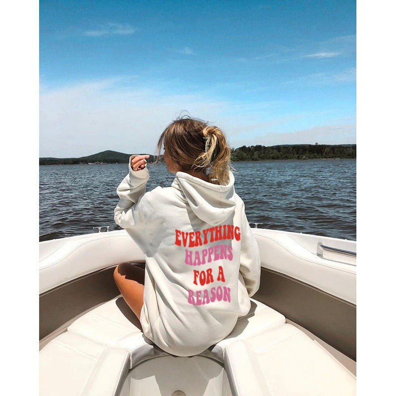 Inspirational Quote Graphic Fleece Pullover Hoodie
