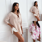 Women's Casual And Versatile Solid-Colored Cuffed Shirt
