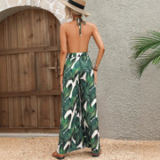 Sexy Casual Resort-Style Strap V-Neck Sleeveless Jumpsuit