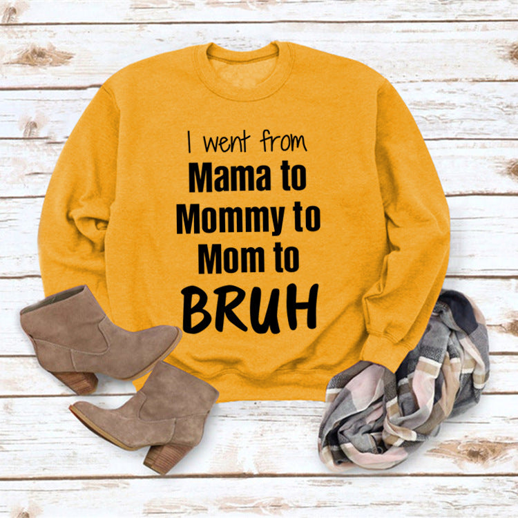 Comfy Letter Print Round Neck Loose Women's Sweater