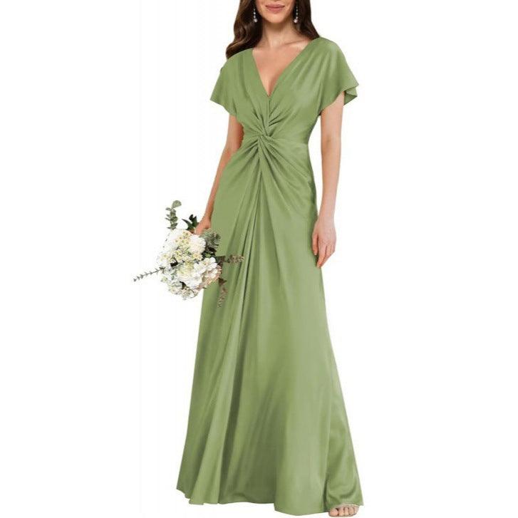 Chiffon Short-sleeve A-line Dress for Women