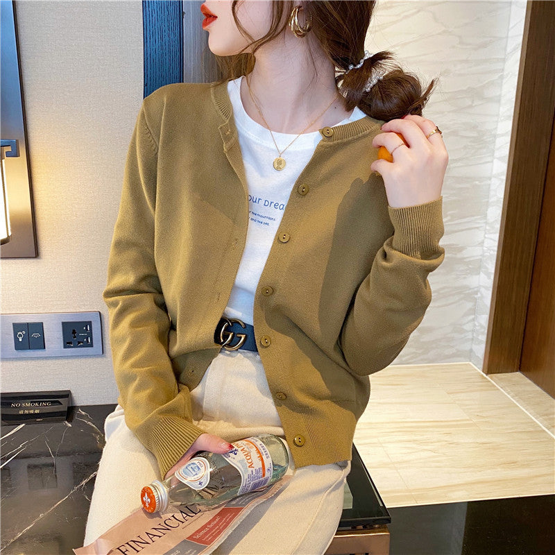 Loose Soft and Cozy Inner-layer Base Shirt Thin Springautumn Sweater Jacket