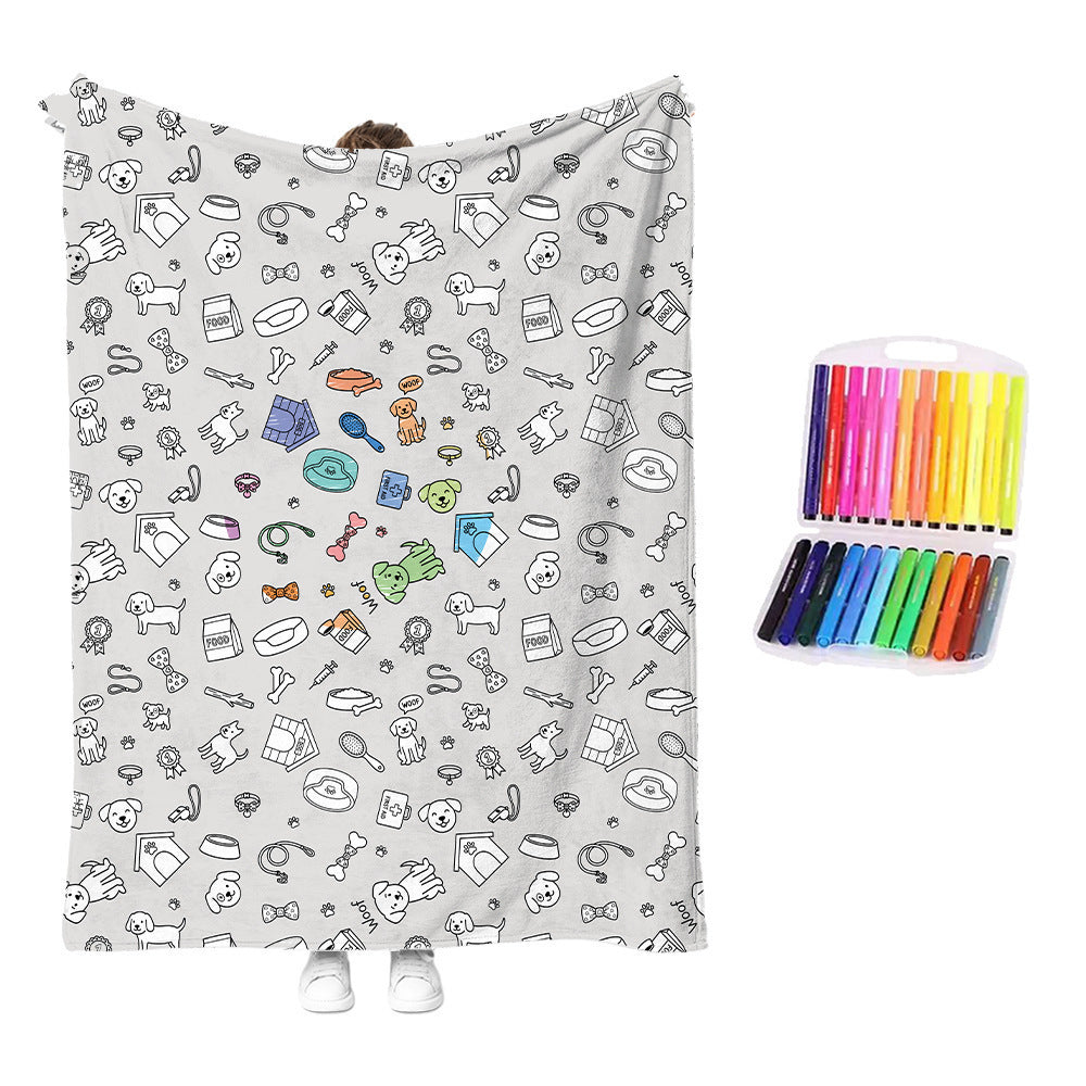 Interactive Diy Creative Painting and Graffiti Blanket