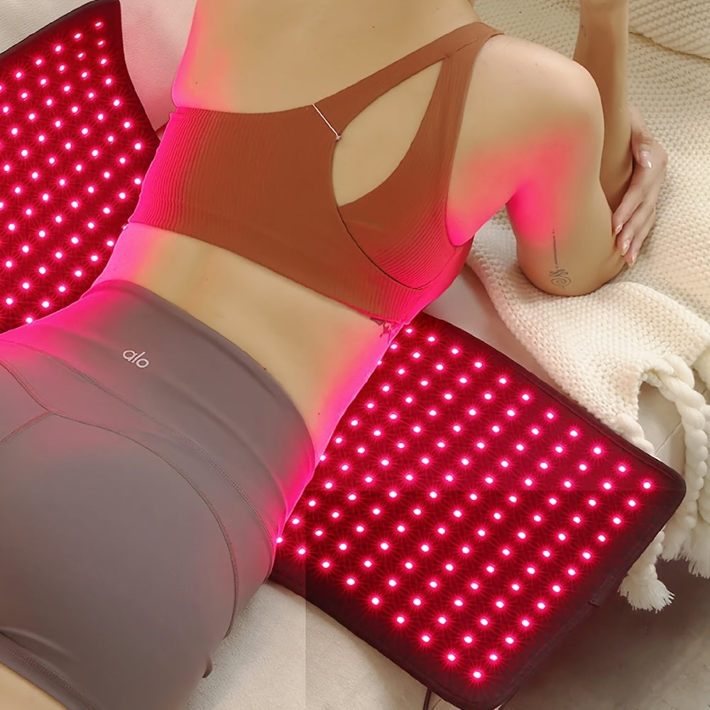LED Red Light Therapy Relaxation Mat – 660 nm Red & 850 nm Near‑Infrared Light, 31.5" × 11.8" Pad for Full‑Body Use