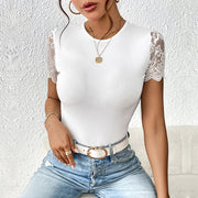 Women's Solid Color Short Sleeve Rompers European And American