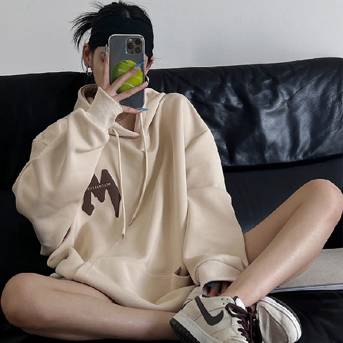 Cozy Loose-Fit Hooded Long Sleeve Sweater for Women
