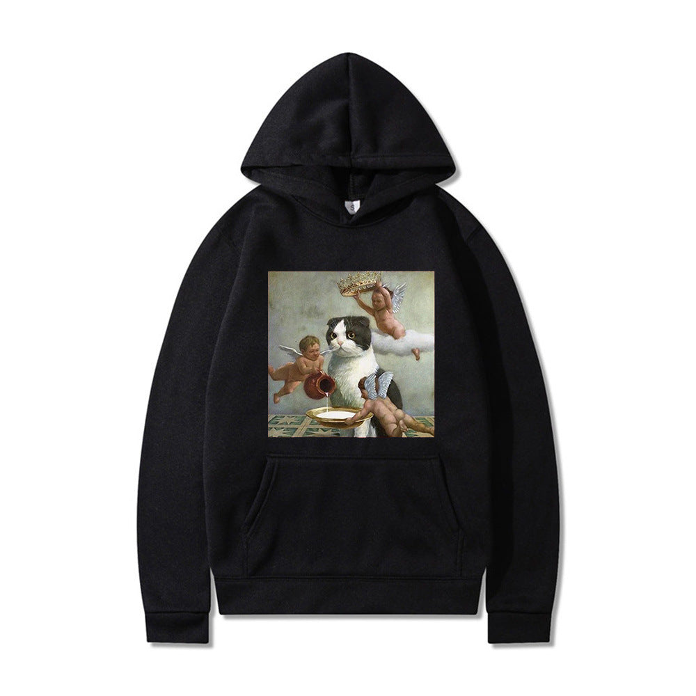 Cute Angel & Cat Matching Couple Sweatshirt