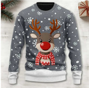 3D Printed Striped Crew Neck Pullover Sweatshirt