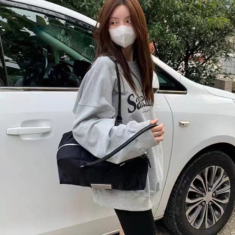 Retro Letter Knit Pullover Loose Fall Sweater