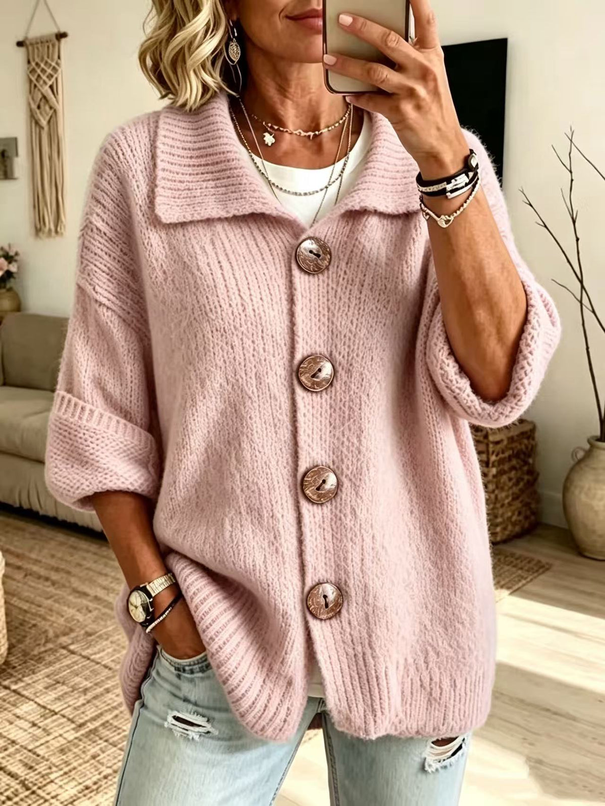 Button-down Knitted Sweater Cardigan New Fallwinter Style