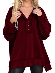 Women's Solid Color Round Neck Long Sleeve Top