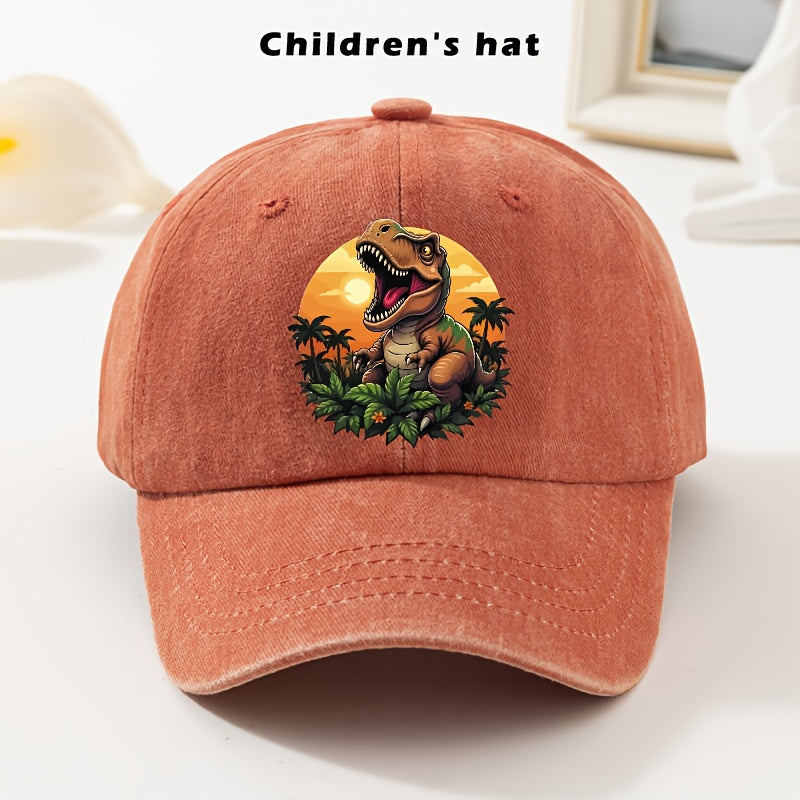 Dinosaur Print Adjustable Baseball Cap for Kids and Teens