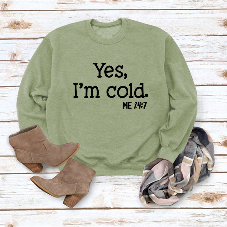 Letter Print Round Neck Long Sleeve Pullover Sweatshirt