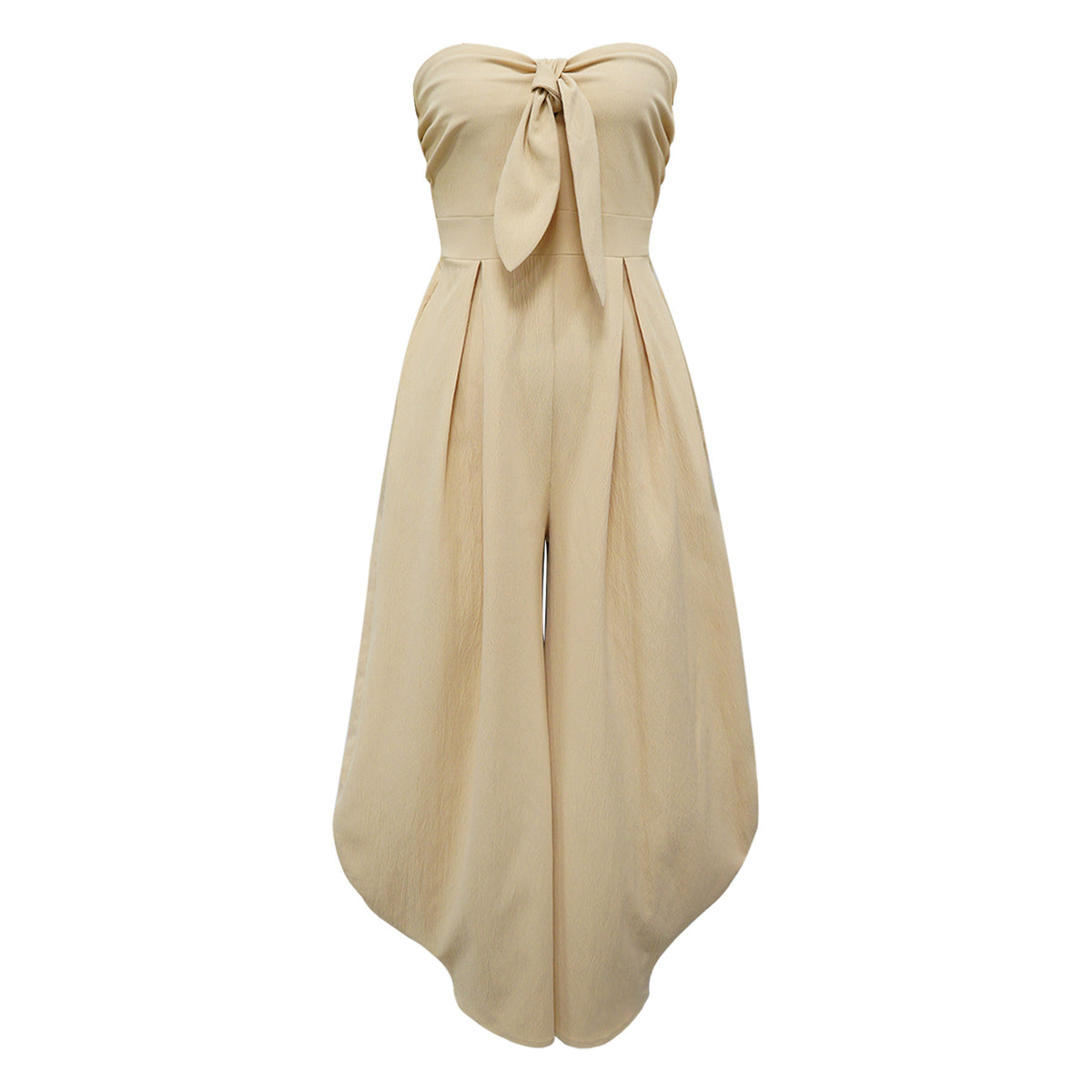 Women's Solid Chest Wrap Casual Loose Jumpsuit