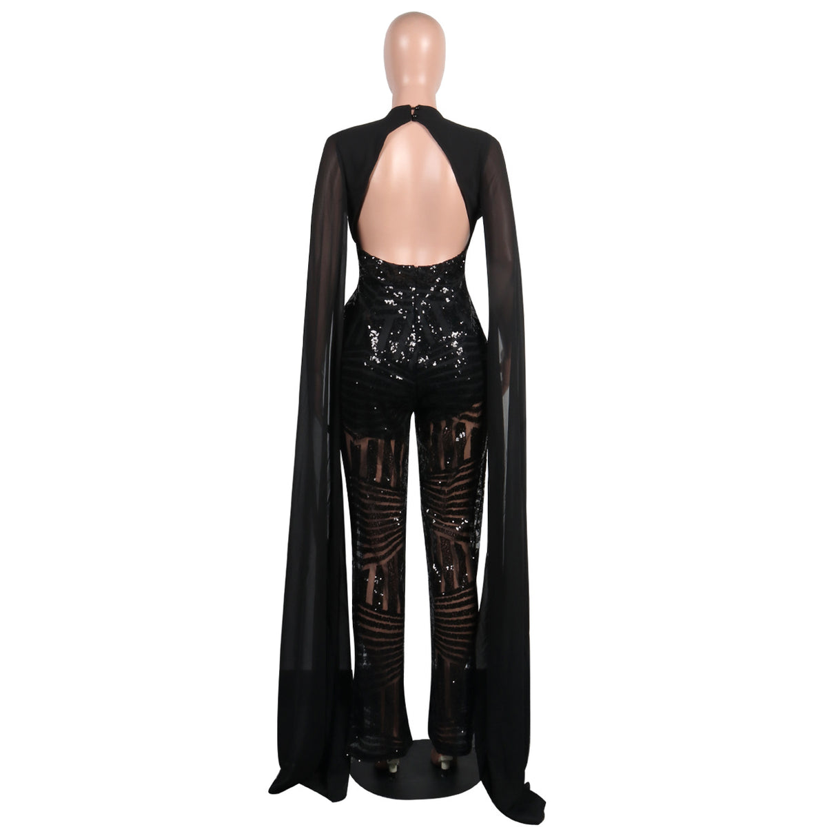 Sexy Sequined Evening Party Romper & Wide-Leg Pants Suit