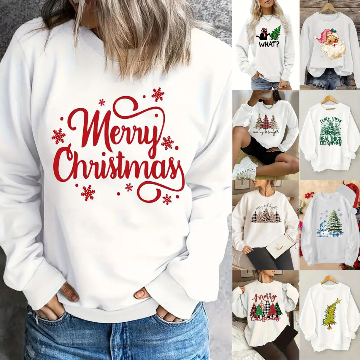 Women's Festive Christmas Round Neck Knit Sweater