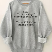 Plus Size Letter Print Long Sleeve Crew Neck Pullover Sweatshirt
