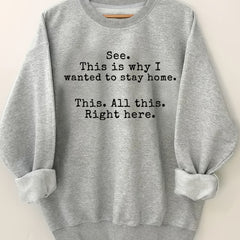 Plus size cotton-blend letter print pullover sweatshirt