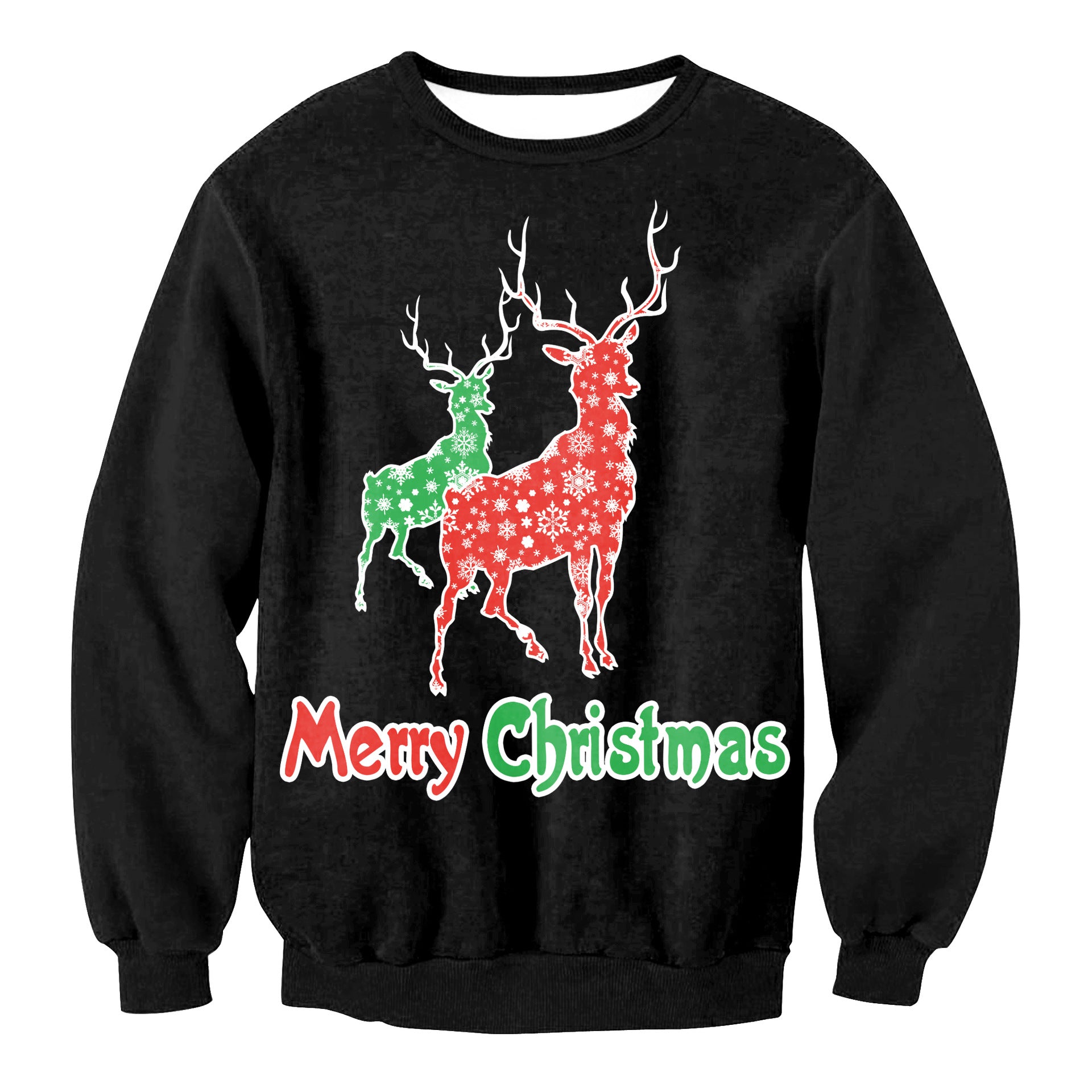 Festive Santa Elk Christmas Sweatshirt for Women