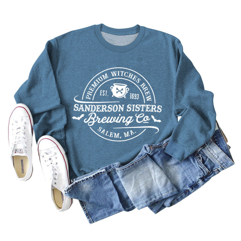 Cozy Alphabet Print Long Sleeve Casual Sweatshirt