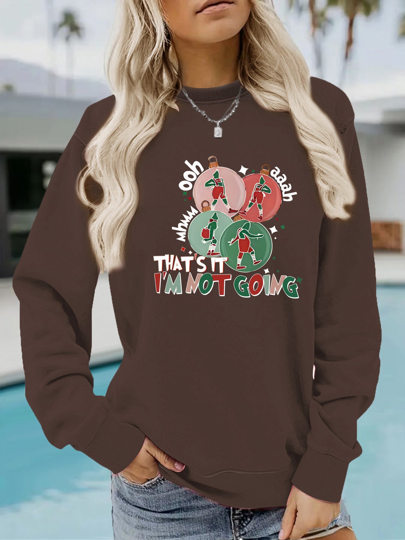 Cozy 'I'm Not Going' Printed Streetwear Casual Hoodie