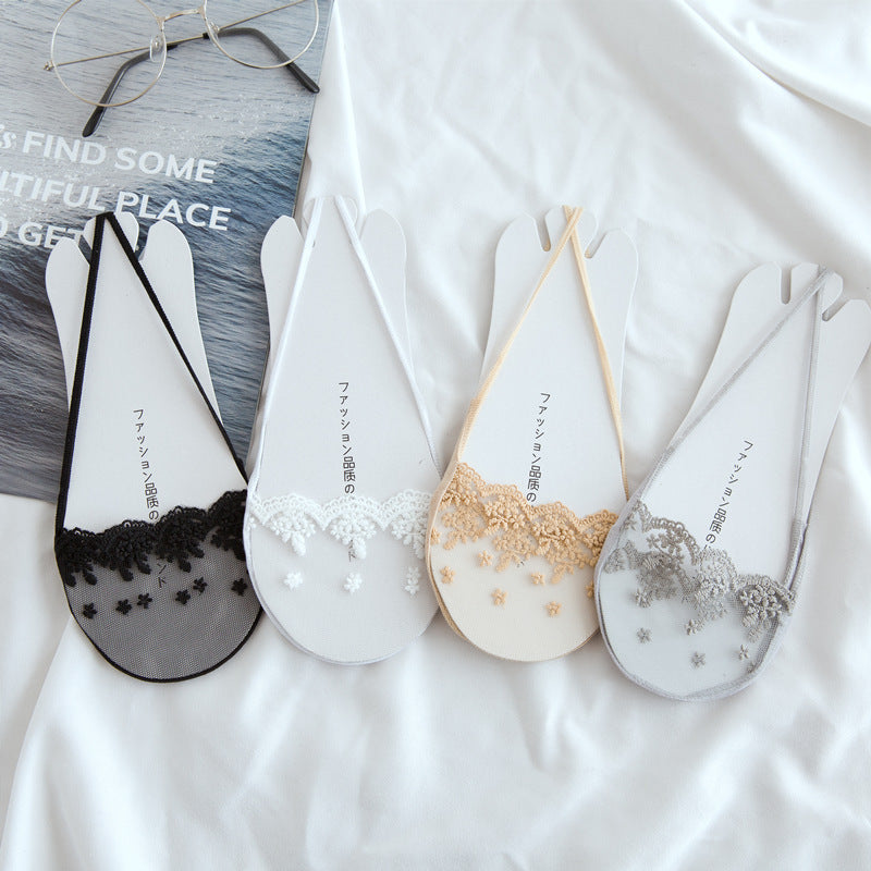 Invisible Socks for Women - Summer Suspenders Lace High Heels Socks