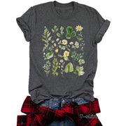 Floral Print Loose-Fit Short Sleeve Top – Comfortable & Trendy