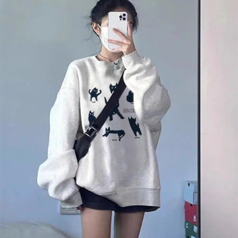 Women's Loose Round Neck Long Sleeve Pullover Sweater