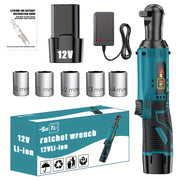 12V Brushless Electric Ratchet Wrench Set with Battery & Quick Charger