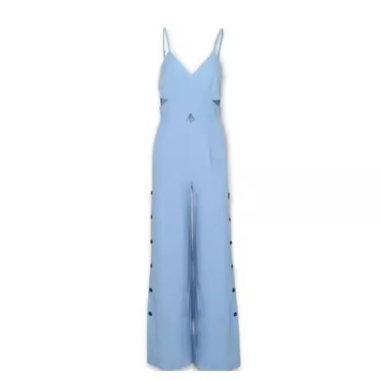 Chic Hollow-Out High-Waist Straight Leg Jumpsuit