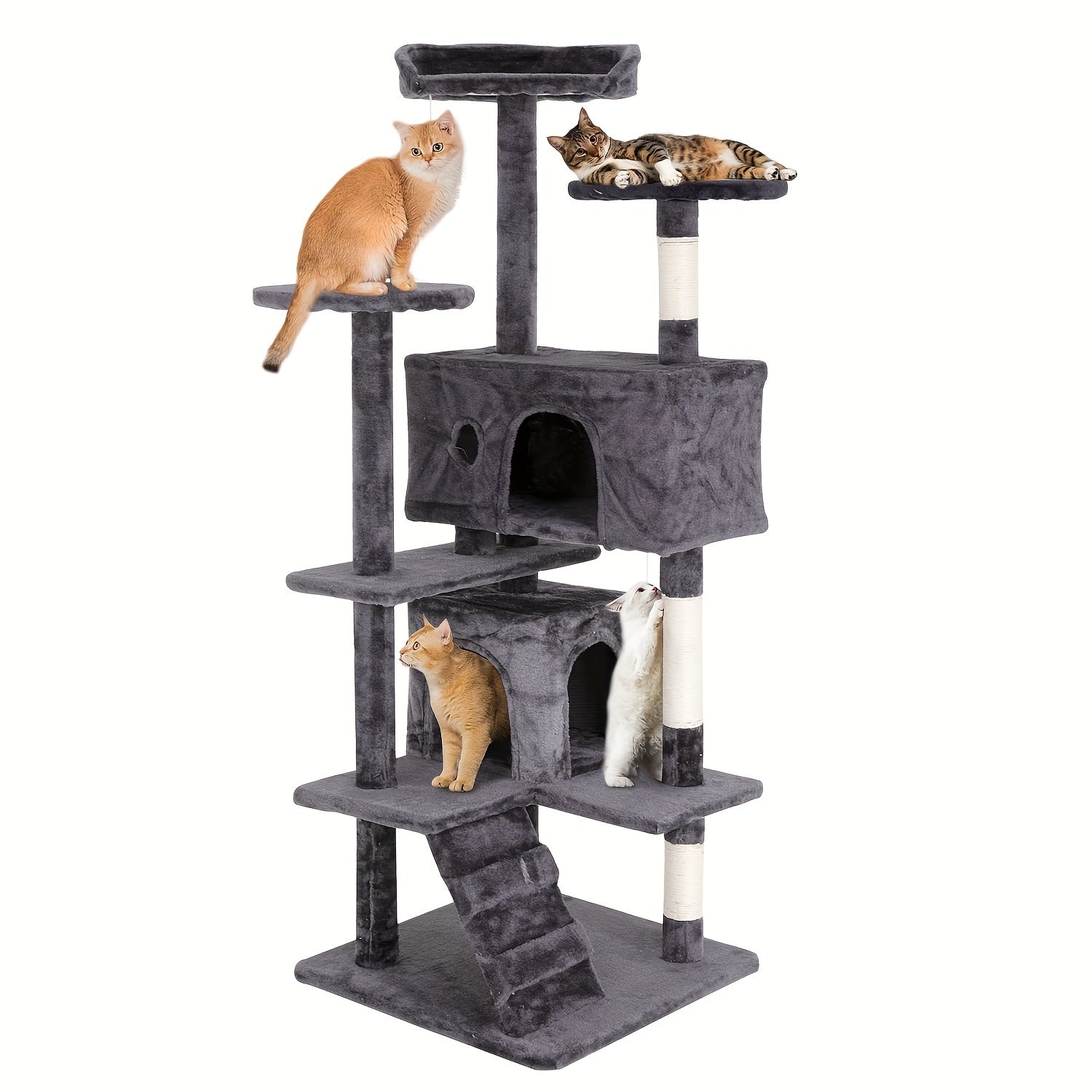 70/54 Cat Tree, Large Cat Tower Beautiful Perfect Gift For Cats, Multi-level Furniture Activity Center With Scratching Post Stand House Apartment Fun Toy Kitten Pet Playhouse, Easy To Assemble, Gift