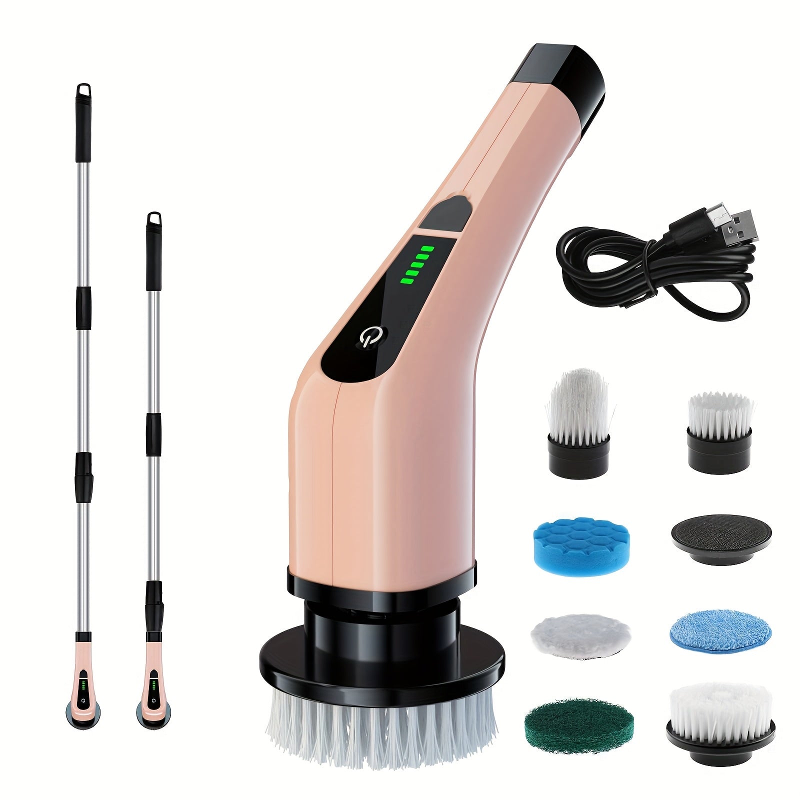 2025 New Multifunctional Electric Cleaning Brush, Telescopic Long Handle 7-in-1 Cleaning Brush, Cleaning Tool, Household Floor And Kitchen Sweeping Brush, Floor Scrub Brush, Scrub Brush for...