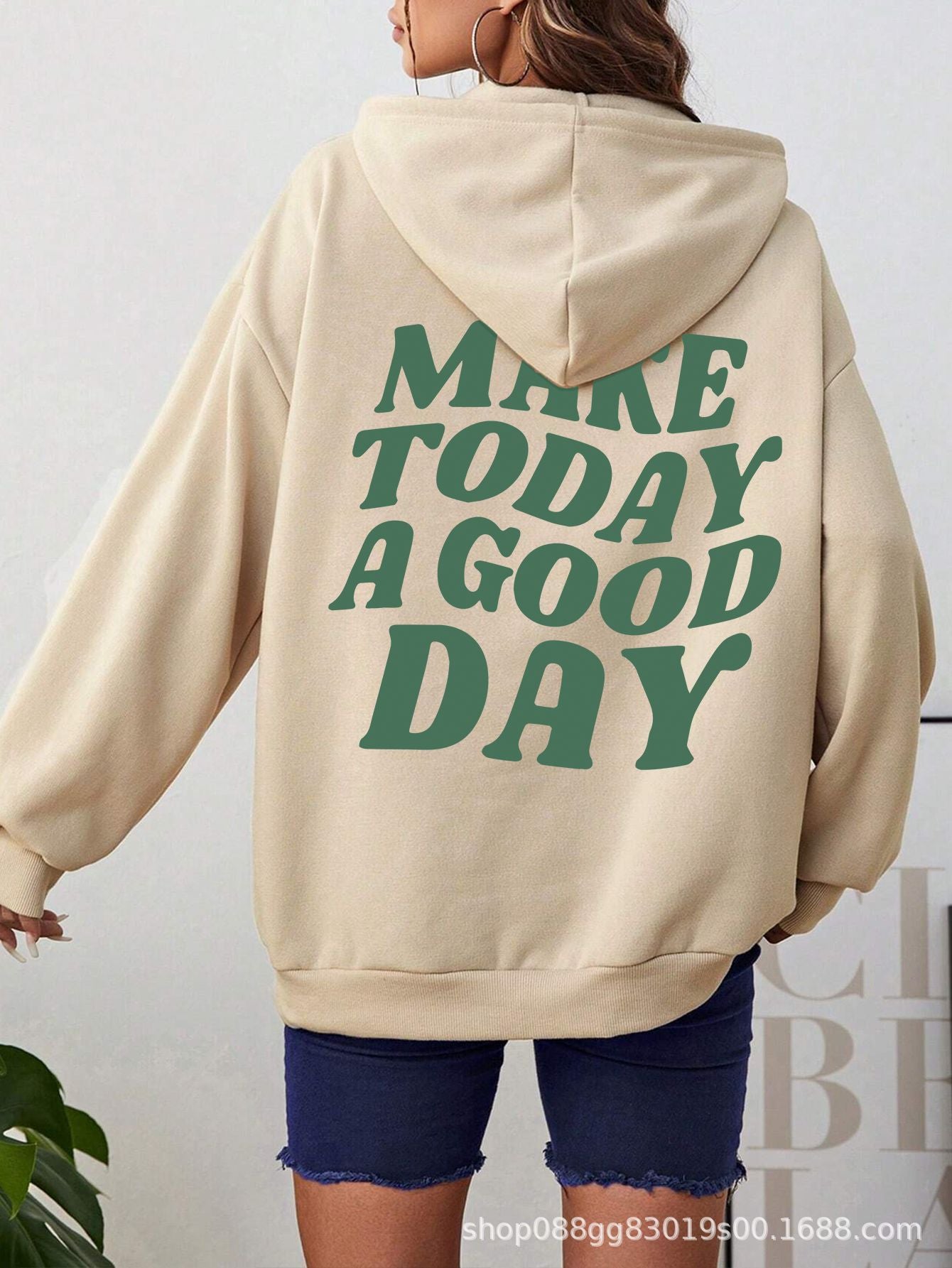Cozy Oversized Letter Print Hoodie Streetwear