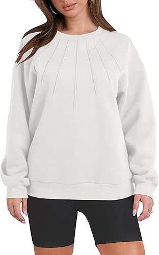 Women's Casual Pleated Round-Neck Fashion Sweater