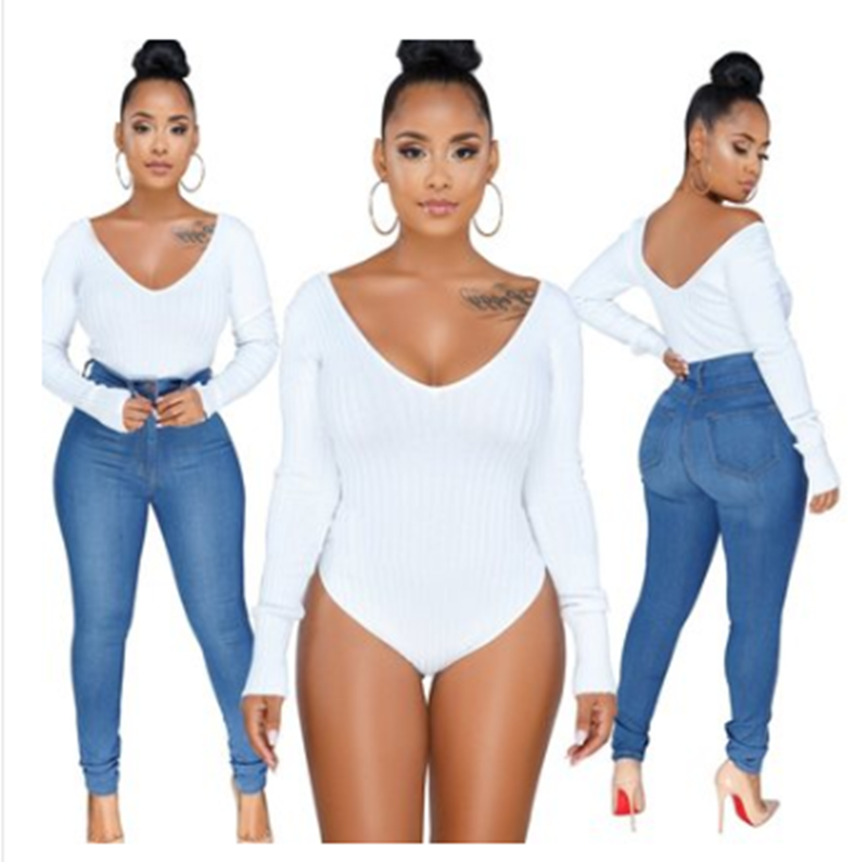 Women's Fashion Se Deep Artle Bring Long se Hole Jum