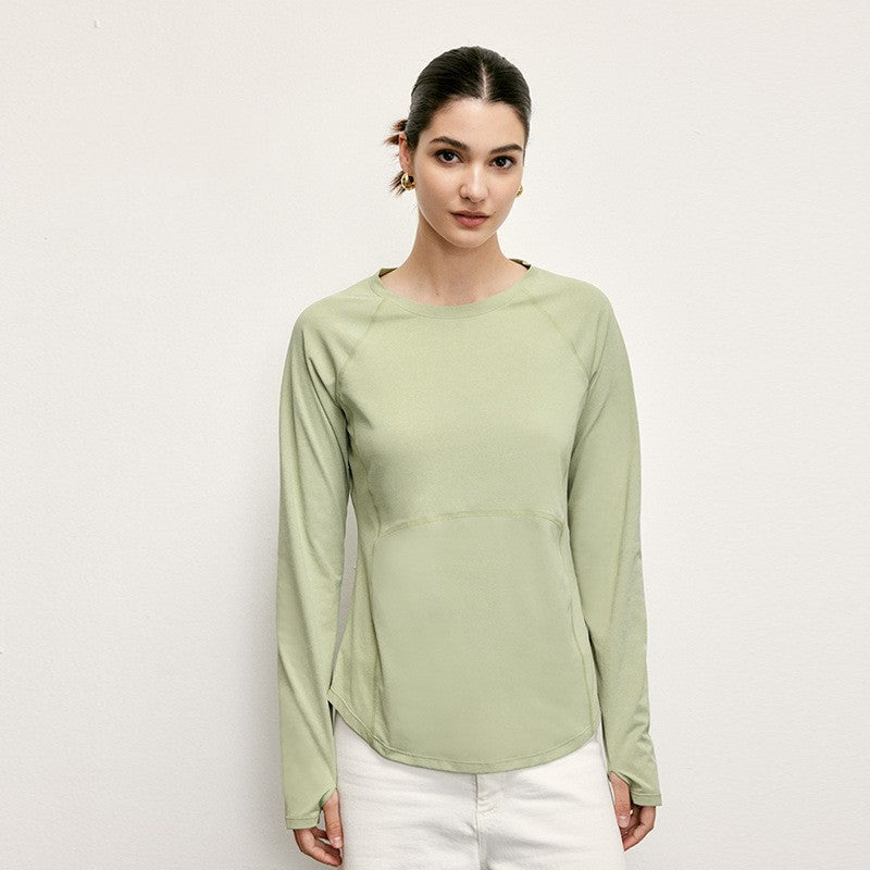 Women's Solid Loose Fit Versatile Round Neck T-Shirt