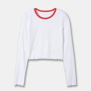 Women's Ribbed Knit Short-Sleeve Crop Tee