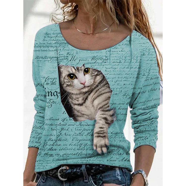 Women's Chic Animal Print Long Sleeve T-Shirt