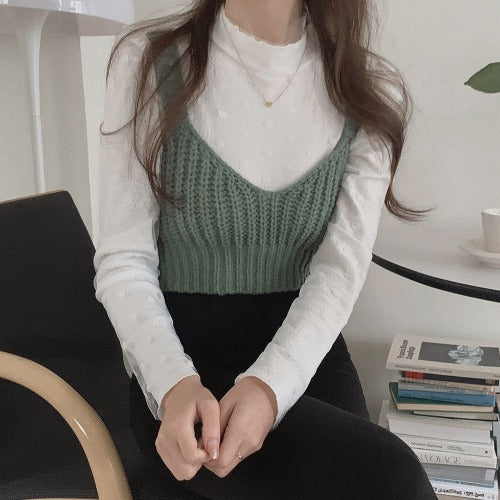 Two-Piece Knitted Vest Set for Women