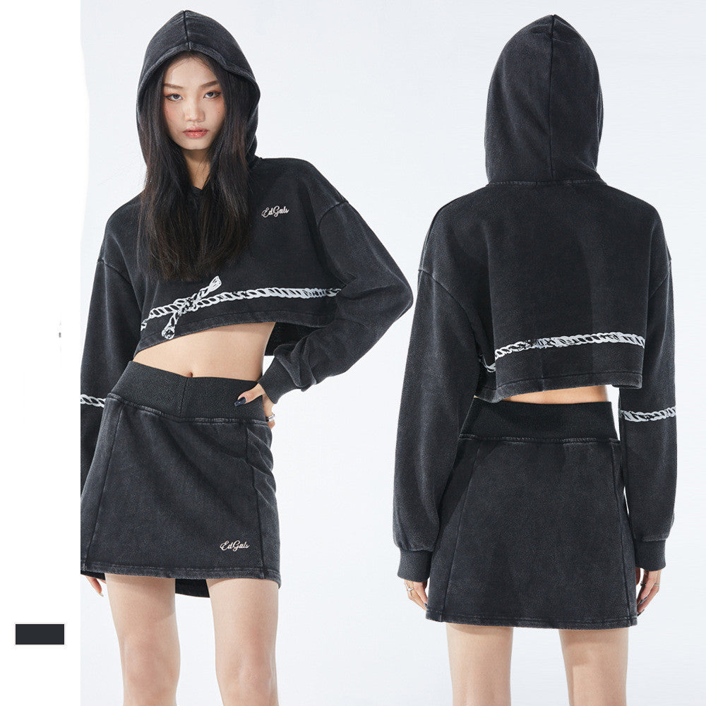 Dark Gothic Distressed Hooded Sweater