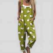 Women's Casual Printed Suspender Pants