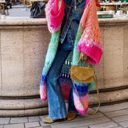 Colorful Crocheted Knit Top for Women