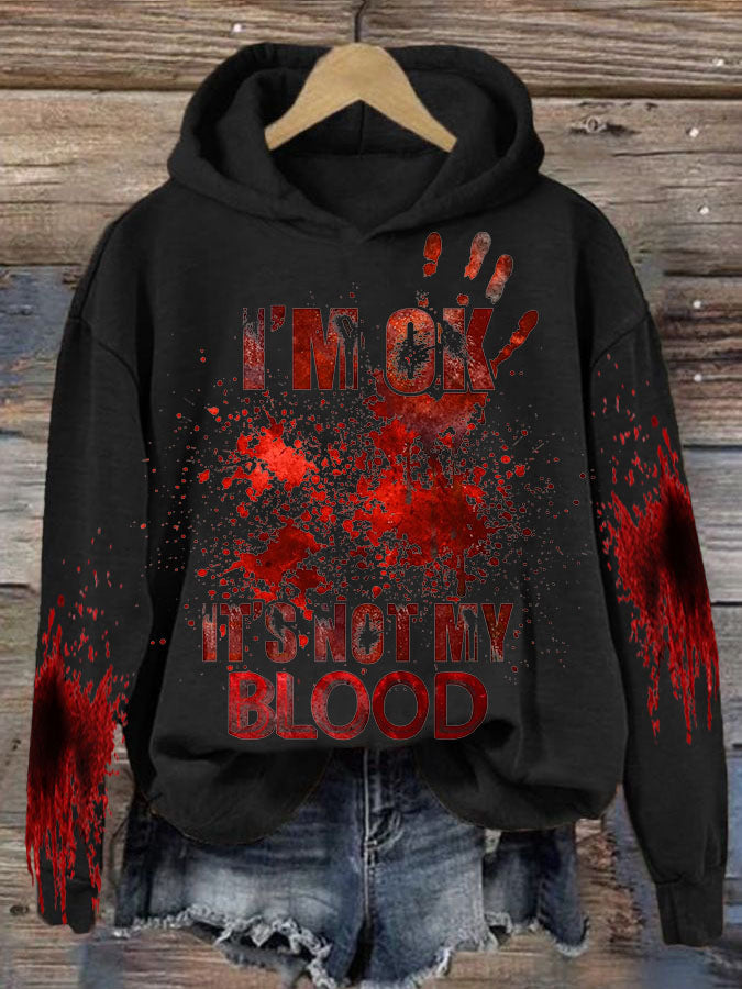 Women's 3D Letter Printed Loose Pullover Hoodie