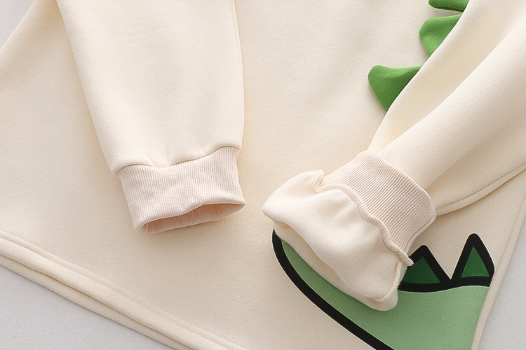 Fleece-lined Thickened Crew Neck Pullover Sweatshirt