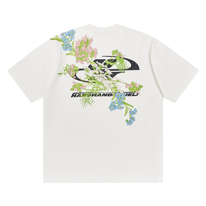 Floral Embroidered Cotton Short-Sleeve T-Shirt