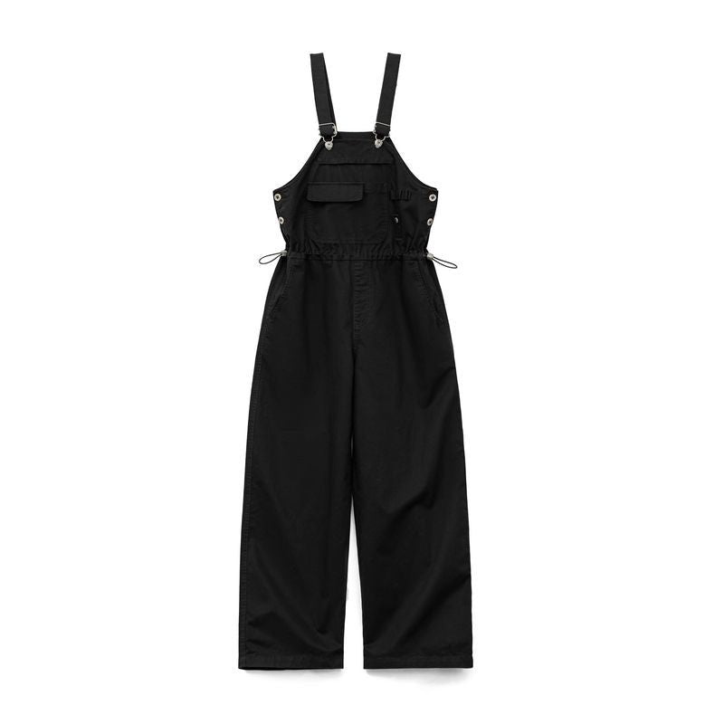 Cotton Wide-Leg Workwear Overalls with Suspenders
